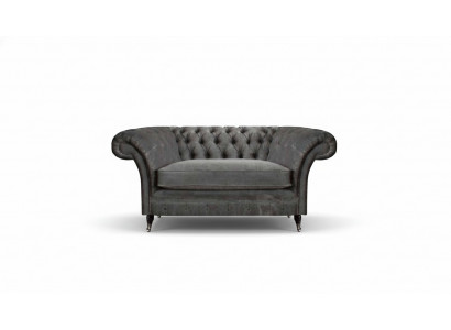 Luxurious Gray Chesterfield Armchair Upholstered Armchair Designer Seating Furniture