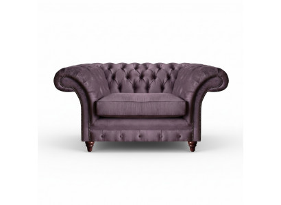 Chesterfield Lilac Armchair Living Room Textile Single Seat Elegant 1-Seater