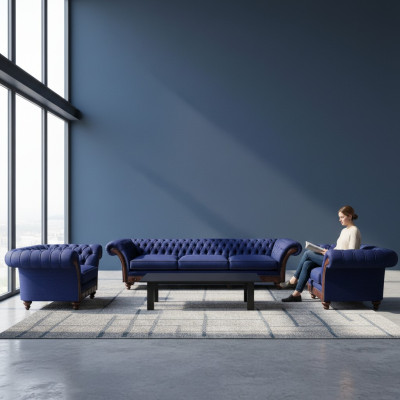 Designer living room Chesterfield sofa set luxury sofas armchair 3-piece set