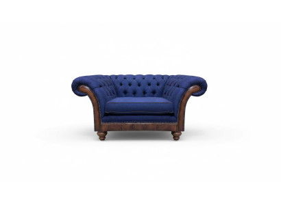 Luxurious Chesterfield Blue Armchair Upholstery Designer Recliner Chair