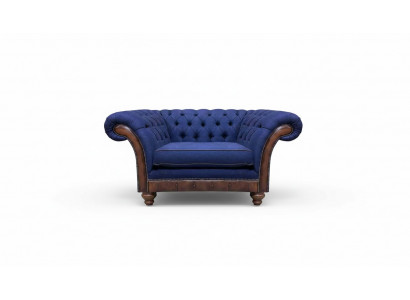 Luxurious Chesterfield Blue Armchair Upholstery Designer Recliner Chair