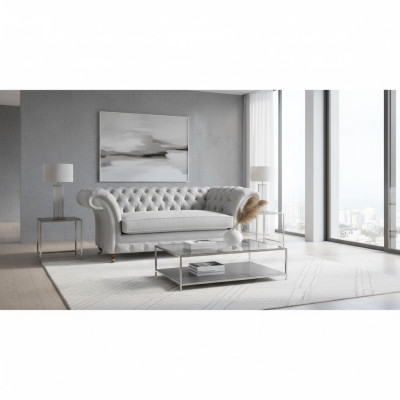 Modern White Chesterfield Single-Seater Luxurious Upholstered Armchair