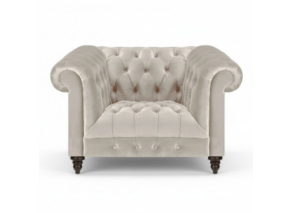 White Chesterfield Upholstered Armchair Designer Fabric Armchair Textile Seating Furniture