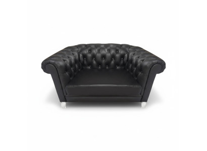 Modern black Chesterfield armchair living room recliner 1-seater