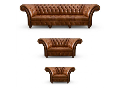 Chesterfield brown leather suite exclusive couches designer armchair