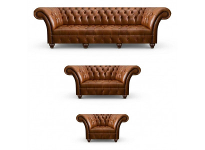 Chesterfield brown leather suite exclusive couches designer armchair