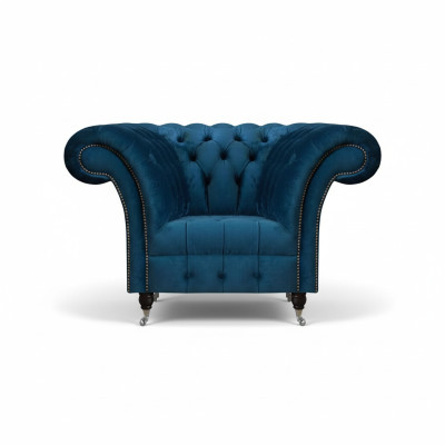 Modern blue Chesterfield armchair designer seating living room seat