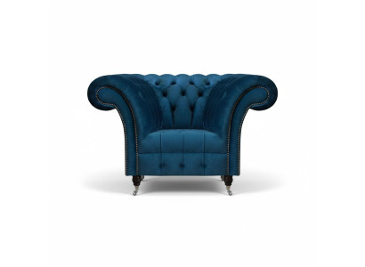 Modern blue Chesterfield armchair designer seating living room seat
