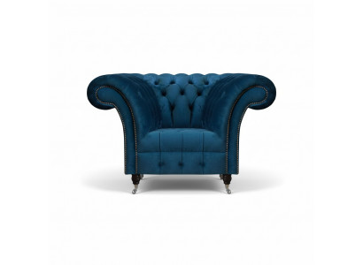 Modern blue Chesterfield armchair designer seating living room seat