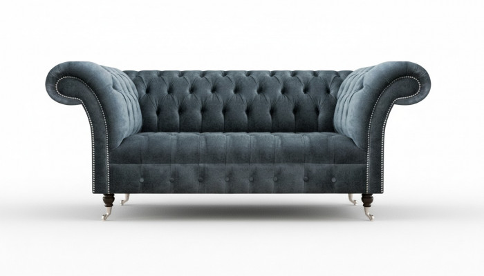 Gray Luxurious Chesterfield Three-Seater Noble Designer Upholstered Sofas