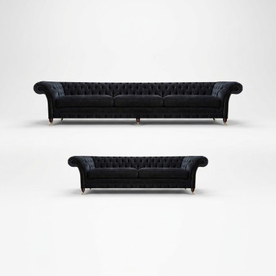 Black Chesterfield upholstered sofas designer living room fabric sofas