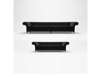 Black Chesterfield upholstered sofas designer living room fabric sofas