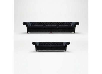 Black Chesterfield upholstered sofas designer living room fabric sofas