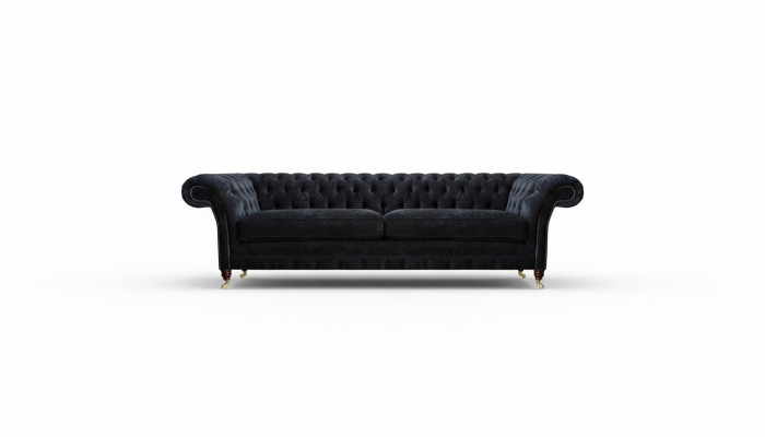 Luxurious Chesterfield Upholstered Two-Seater Designer Fabric Sofas Furniture