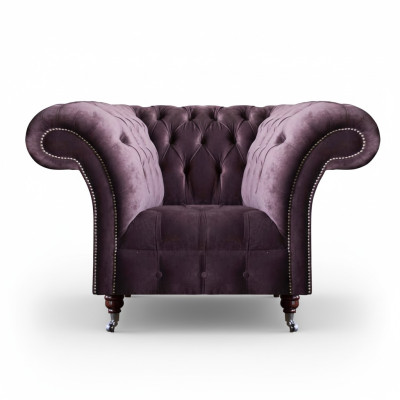 Luxurious Chesterfield Purple Armchair Living Room Single Seater Modern Furniture