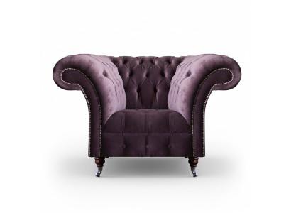 Luxurious Chesterfield Purple Armchair Living Room Single Seater Modern Furniture