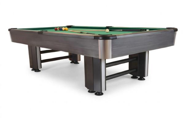 Modern gray wooden and aluminum billiard table