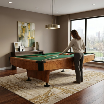 Elegant billiard table made of solid wood