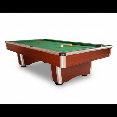 Modern brown wooden billiard table with aluminum frame