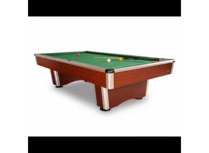 Modern brown wooden billiard table with aluminum frame