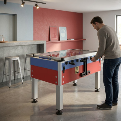 Professional table football red aluminum and MDF