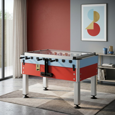 Professional table football red aluminum and MDF
