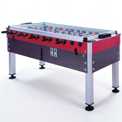 Professional red and gray table football game made of aluminum and MDF