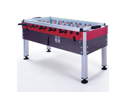 Professional red and gray table football game made of aluminum and MDF