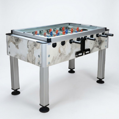 Professional beige foosball table made of aluminum and MDF