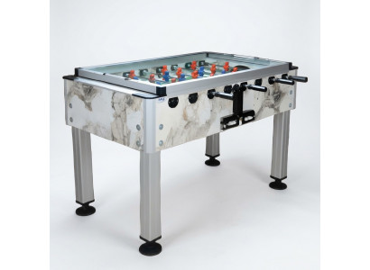 Professional beige foosball table made of aluminum and MDF