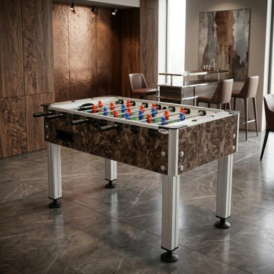 High-quality brown MDF and aluminum table football with modern design
