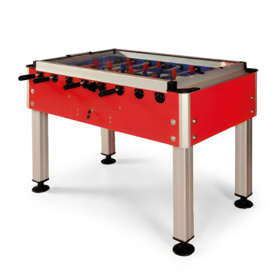 Professional red table football made of aluminum and MDF