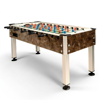 Professional aluminum foosball table made of brown MDF wood