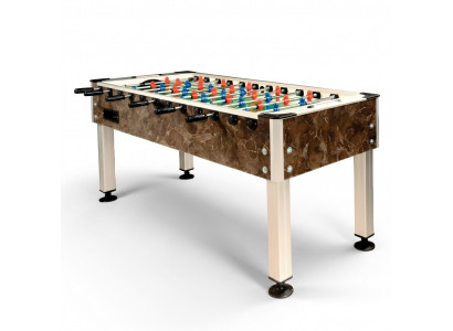 Professional aluminum foosball table made of brown MDF wood