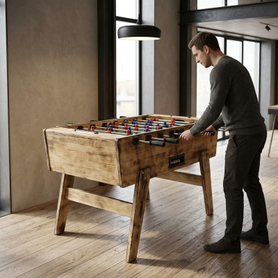 Professional brown wooden table football