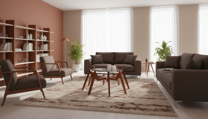 Modern style coffee table, new high-quality living room furniture made of glass and wood.