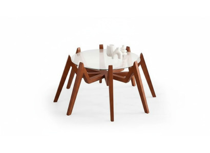 Modern style coffee table, new high-quality living room furniture made of glass and wood.