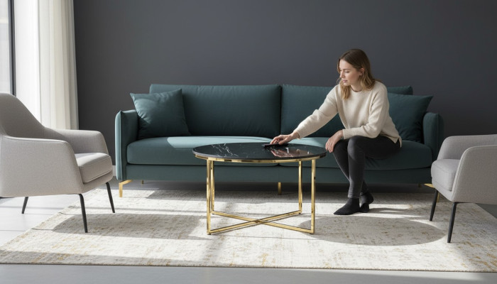 Coffee table, living room furniture, high-quality materials, round, new table, modern