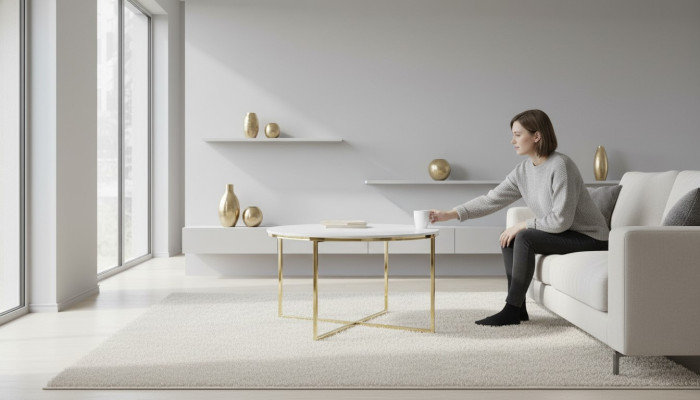 Coffee table, new side table, luxurious table in modern style, living room