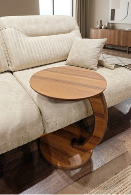 Side table made from high-quality MDF chipboard, brown living room table