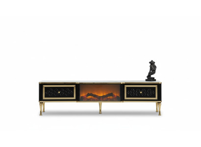 TV sideboard black dresser imitation fireplace stylish living room furniture