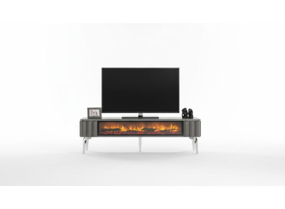 High-quality TV sideboard fireplace MDF metal gray color new living room