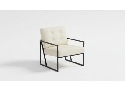 Exclusive armchair living room modern style beige fabric metal legs