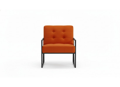 Orange armchair living room luxury furniture high-quality metal legs textile new
