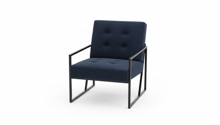 Cozy black armchair New Textile Metal High-quality materials