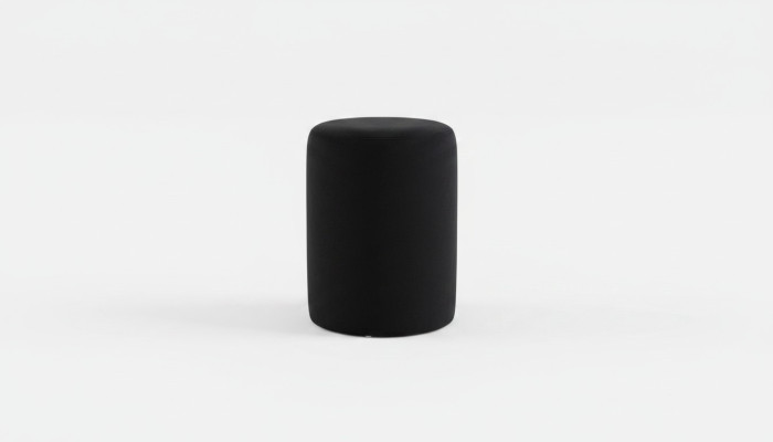 Black stool living room polyester upholstered pouf luxury