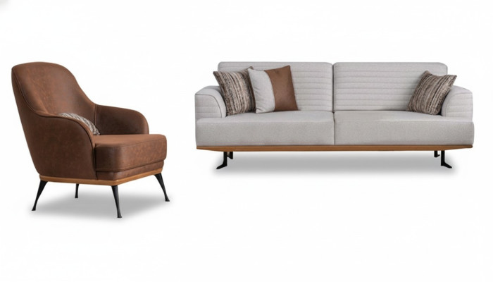 Luxury 2-piece sofa set three-seater sofa and armchair for the living room