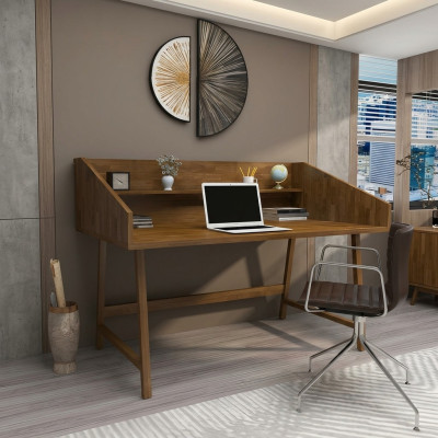 High-quality wood table, designer office desk, modern wooden furniture desk