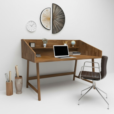 High-quality wood table, designer office desk, modern wooden furniture desk