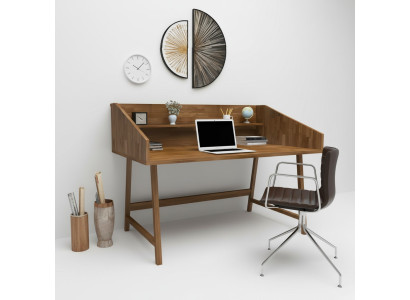 High-quality wood table, designer office desk, modern wooden furniture desk